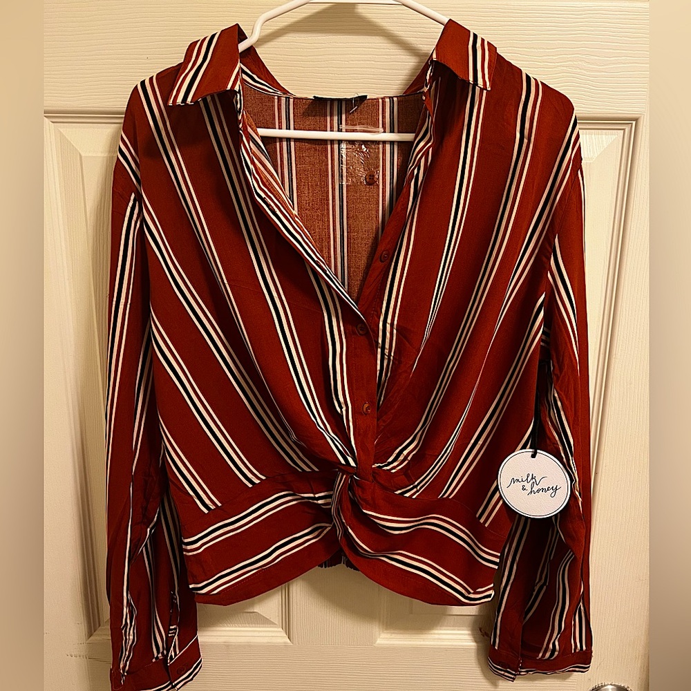 Milk and Honey Crop Top with Adjustable Sleeves